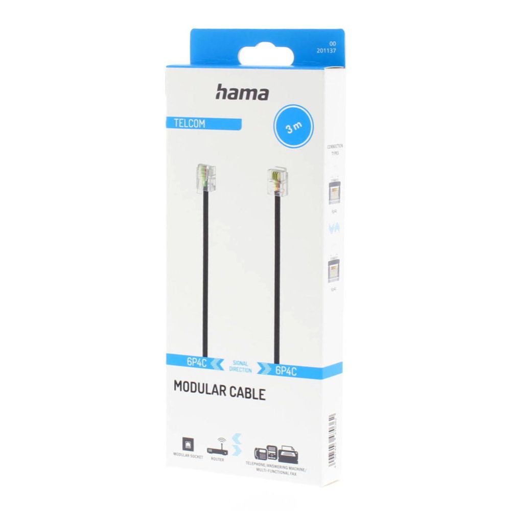 Hama telefonikaabel RJ11 6p4c 3,0 m