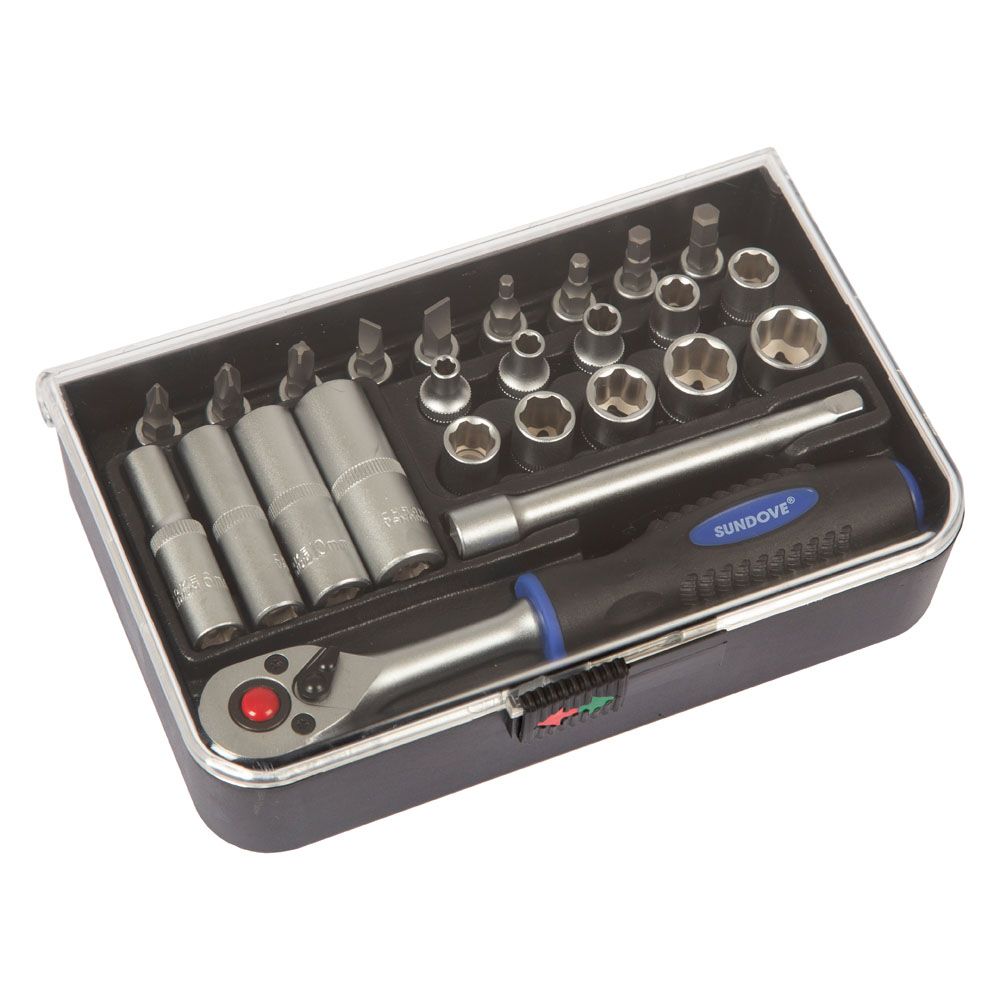 MTX Tools Basic hylssats 4–13 mm 1/4" 25 delar
