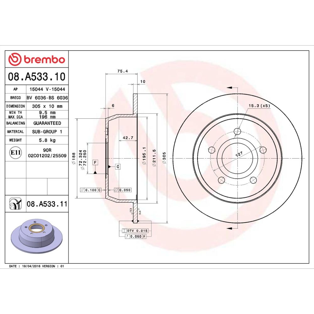 Bromsskiva 22-7509