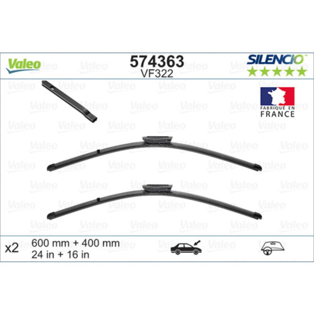 Valeo X-trm/AeroTwin VM322/VF322/A116S torkarblad 2 st. 60 + 40 cm