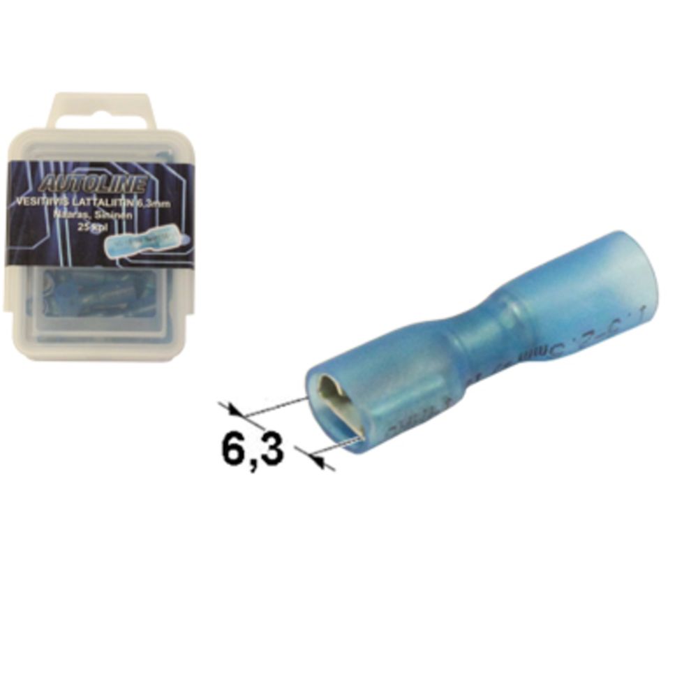 Flatstift med krympslang blått hona 25 st.