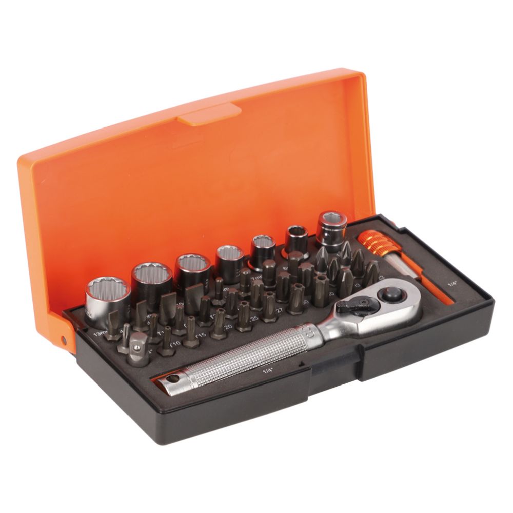 Bahco padrunikomplekt 1/4", Bi-hex profiil ja kruvikeeraja