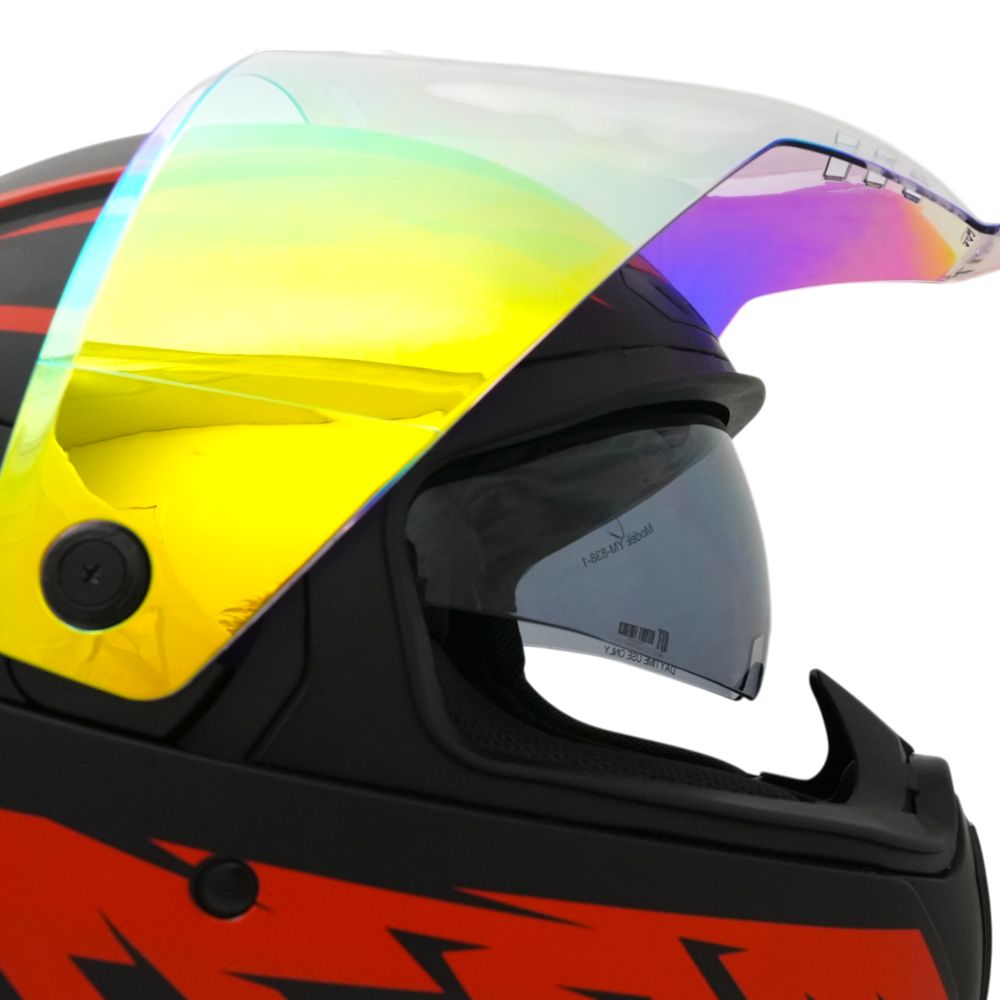 Stunt Freaks Team Flatout moottoripyöräkypärä punainen S