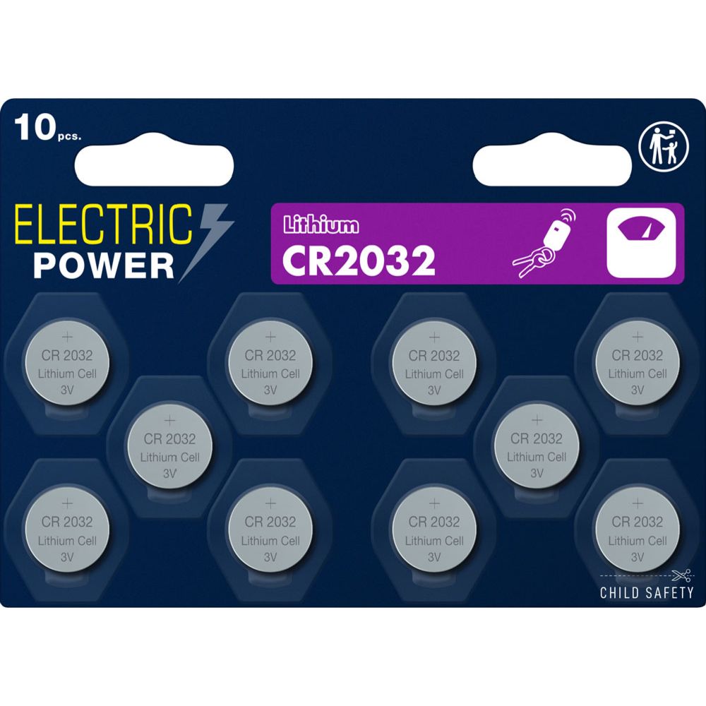 Electric Power CR2032 knappcellsbatteri 10 st.