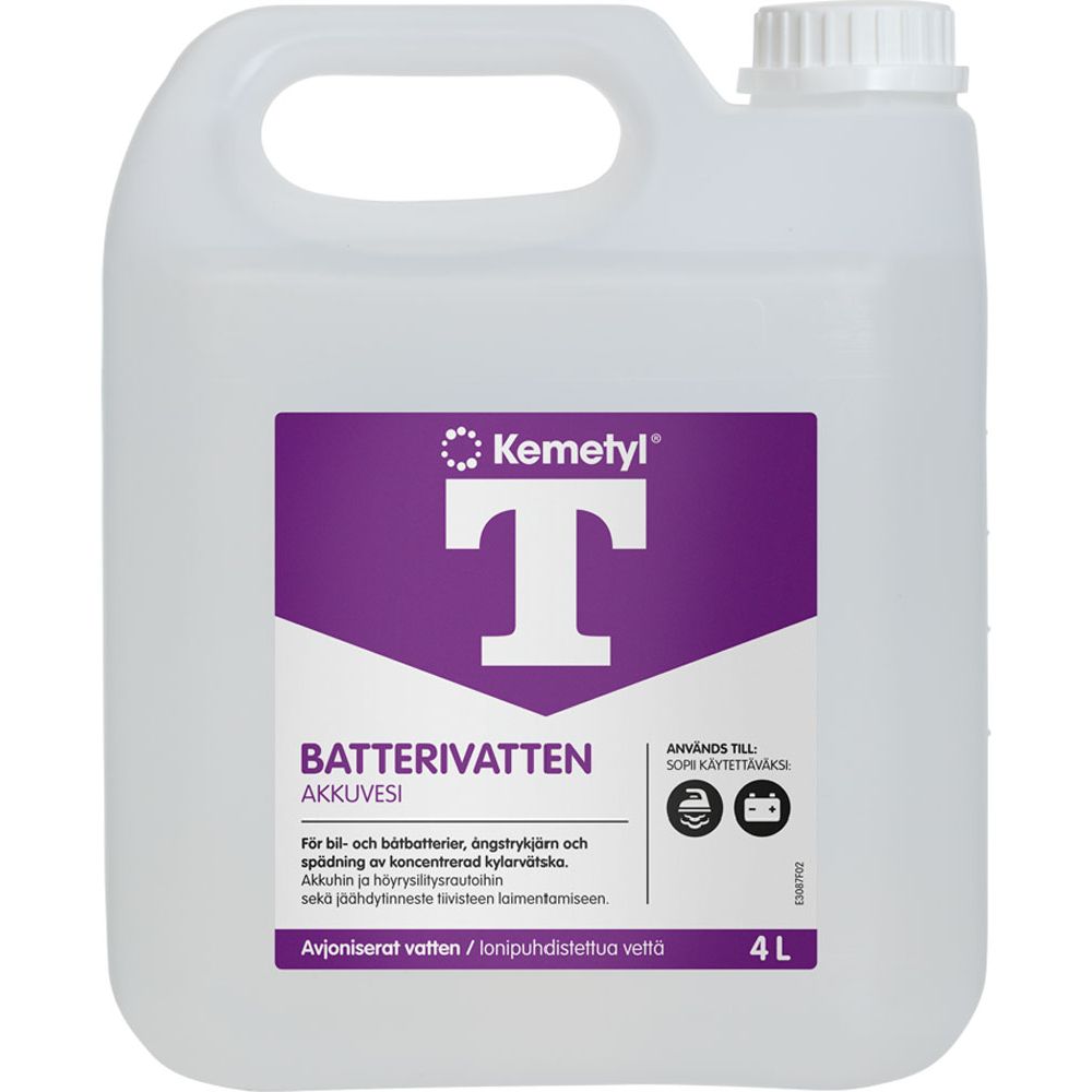 Kemetyl T-batterivatten 4 L