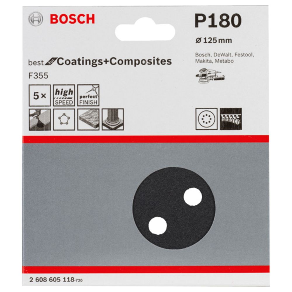 Bosch Bosch lihvketas kõvale materjalile Ø125 mm K180 5 tk