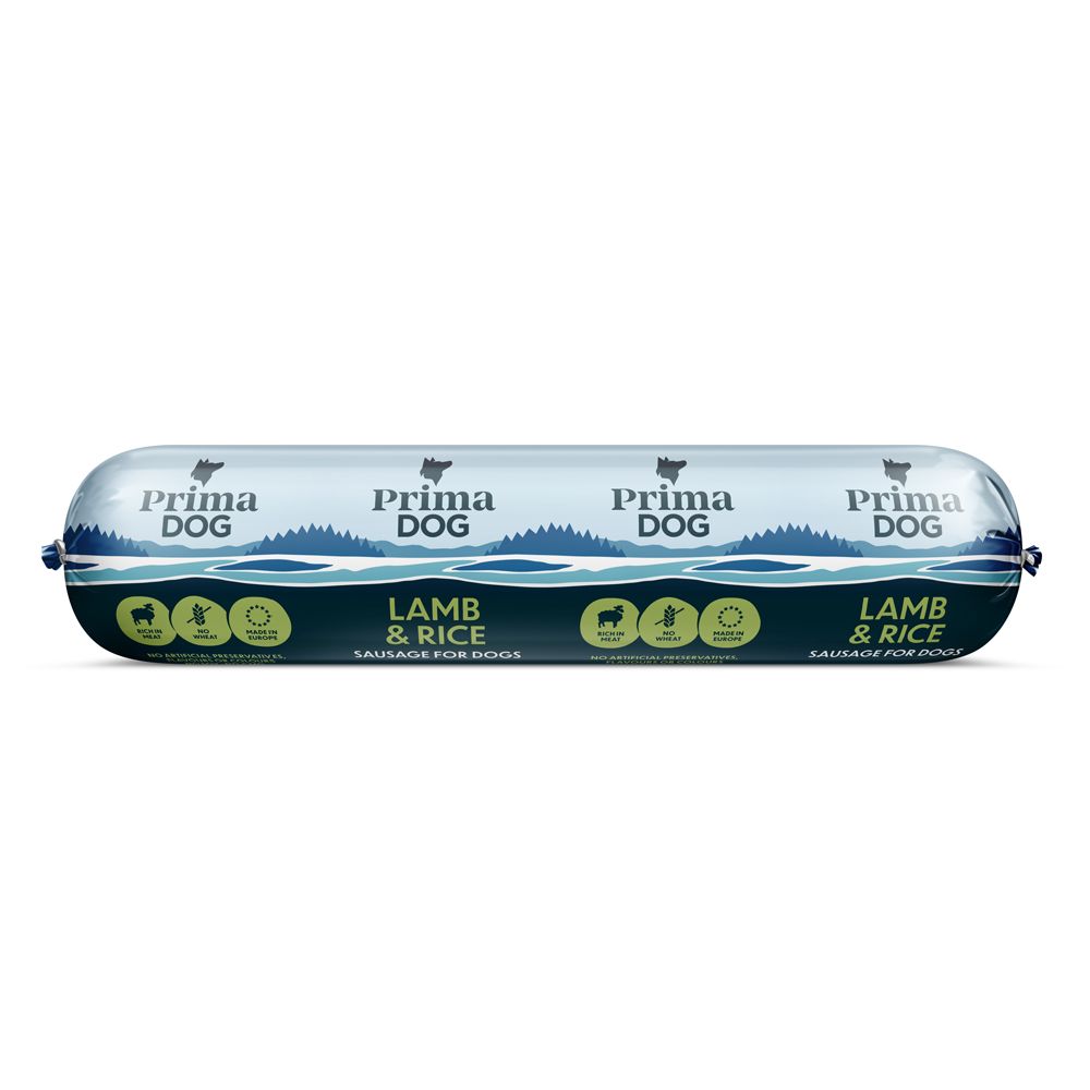 PrimaDog lamba-riisi vorst 800 g
