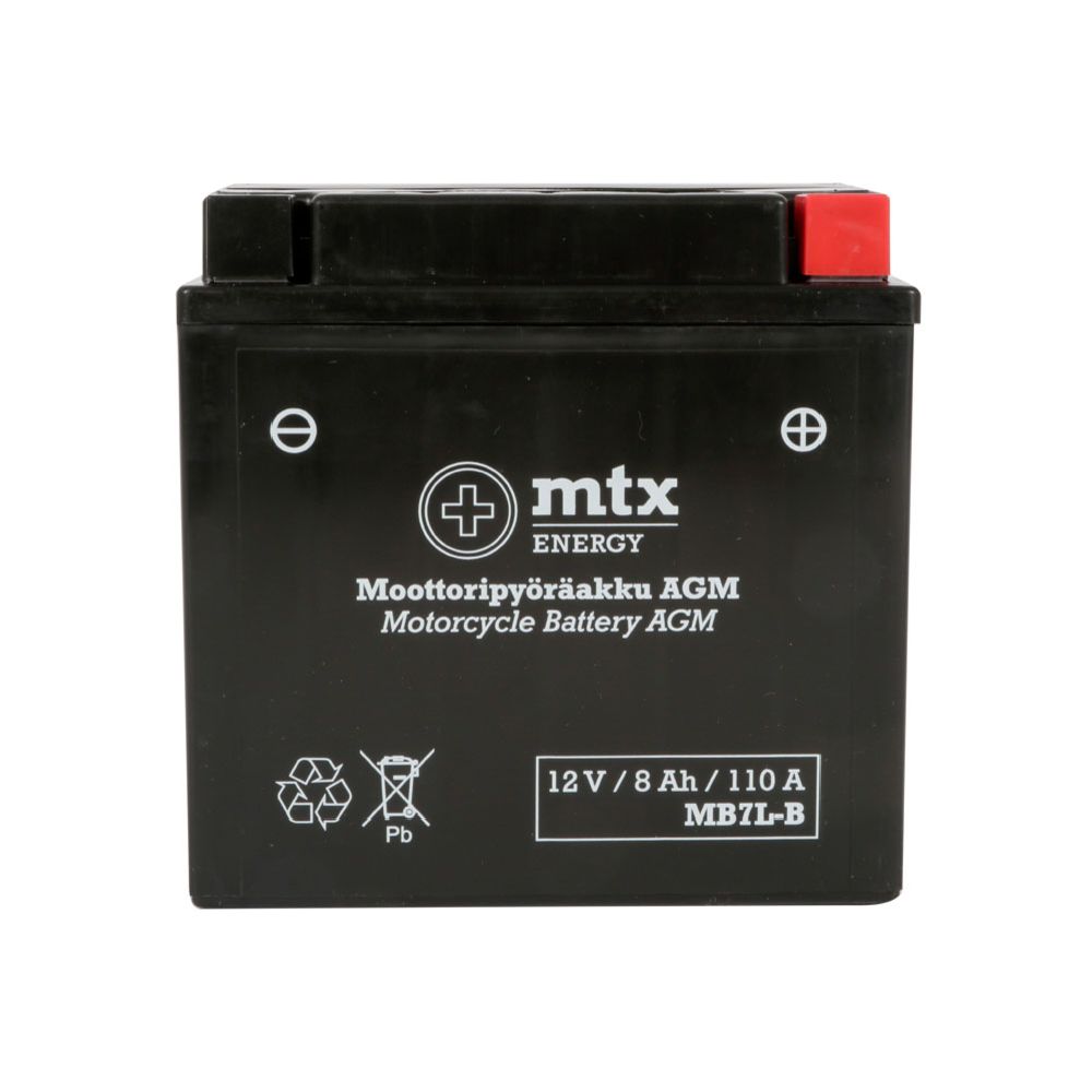 MTX Energy AGM aku, 12 V, 8 Ah, "MB7L-A" (P 135 x L 75 x K 133 mm)