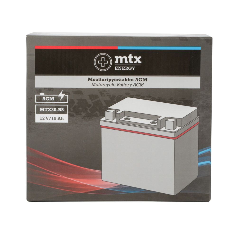 MTX Energy AGM-aku 12 V 18 Ah "MTX20-BS" (P175 x L87 x K155 mm)