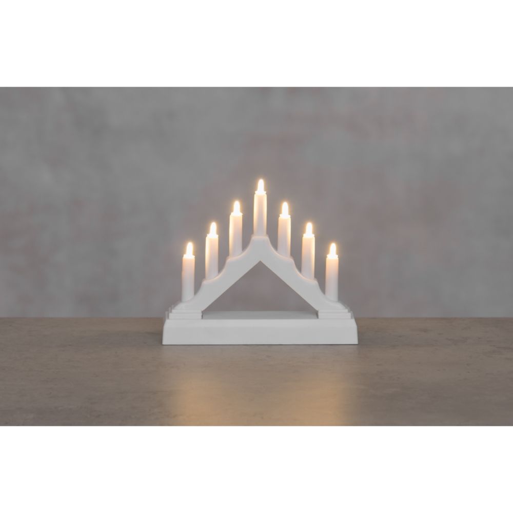 Finnlumor 7-haruline mini LED-küünlajalg 13 cm valge