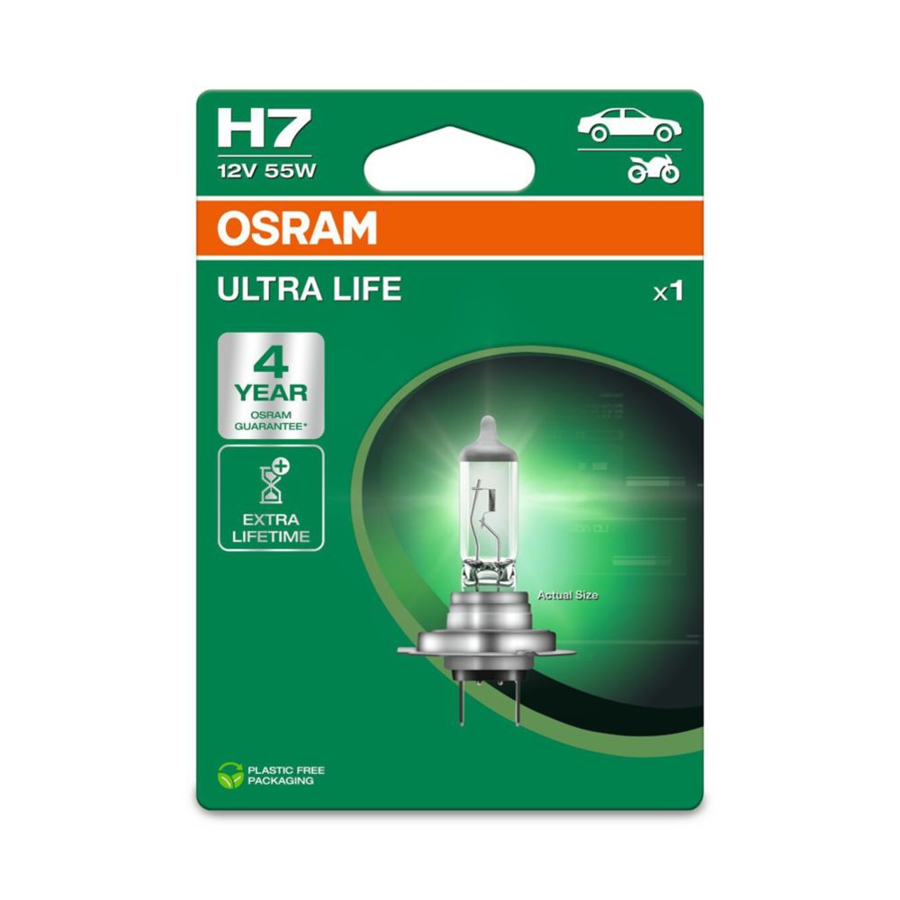 Osram UltraLife H7 autopirn, 12 V, 55 W