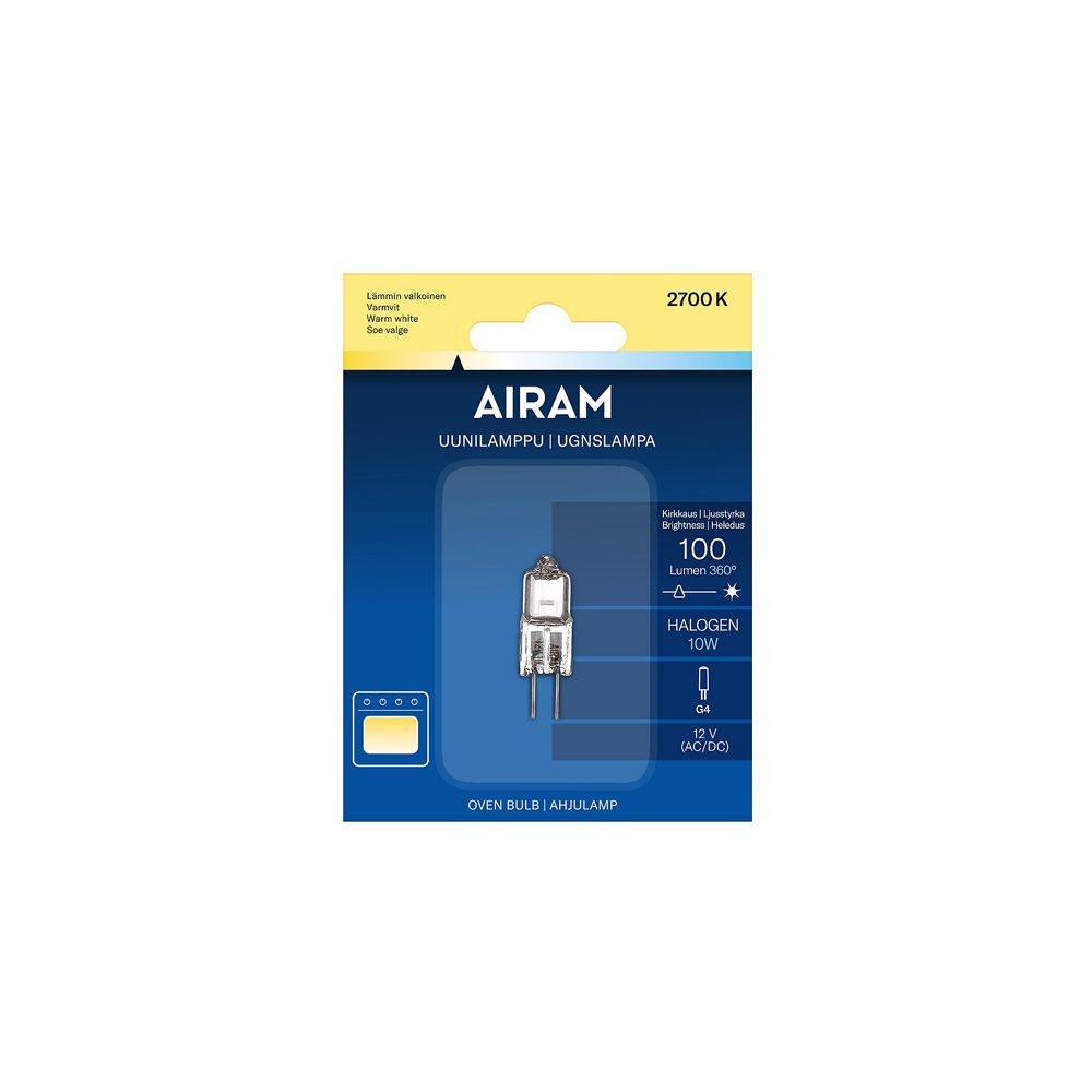 Airam Halo halogenugnslampa G4 10W 100lm 2700K