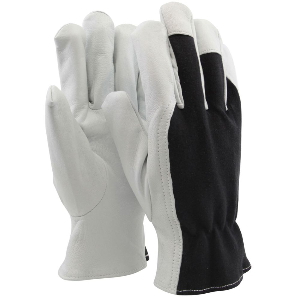 Työkäsineet fleecevuorella musta/valkoinen koko 9