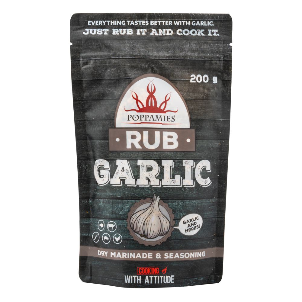 Poppamies Rub Garlic kryddmix 200 g