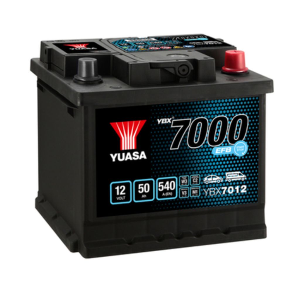Yuasa YBX7012 50Ah / 540A EFB aku P207 x L175 x H190 -+