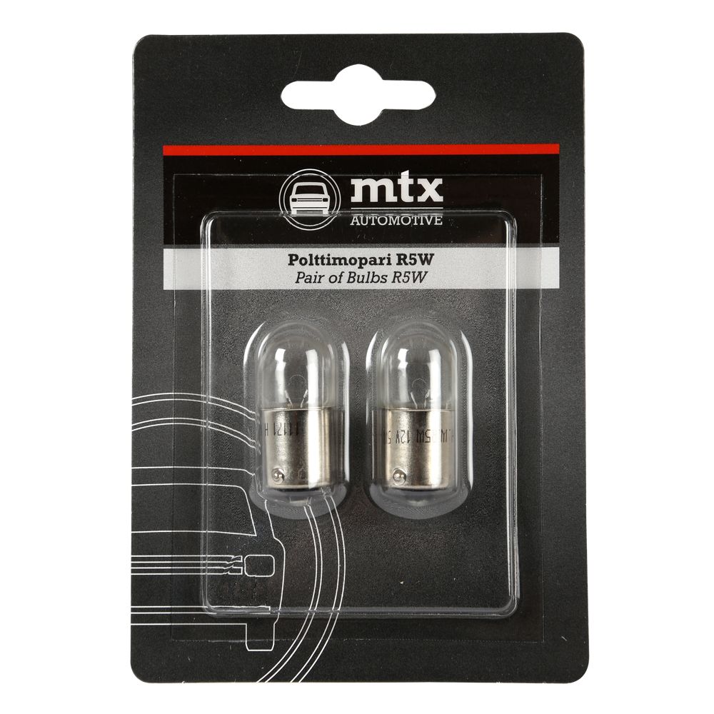 MTX Automotive BA15s metallsockellampa 12V 5W R5W 2 st.