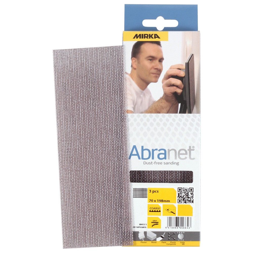 Mirka Abranet lihvleht 70x198 mm K80 3 tk