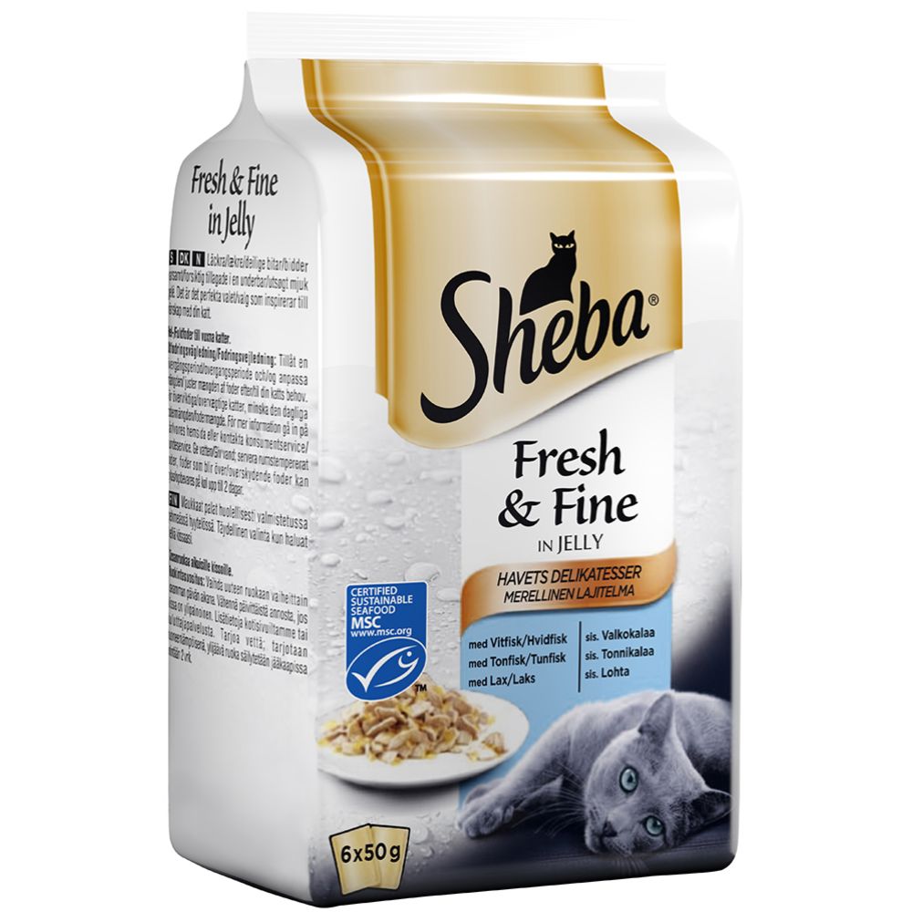 Sheba Fresh&Fine Kalalajitelma hyytelössä MSC 6 x 50 g