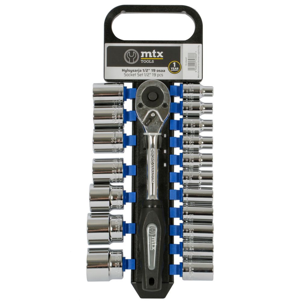 MTX Tools Basic hylssats 1/2" 8–32 mm 19 delar