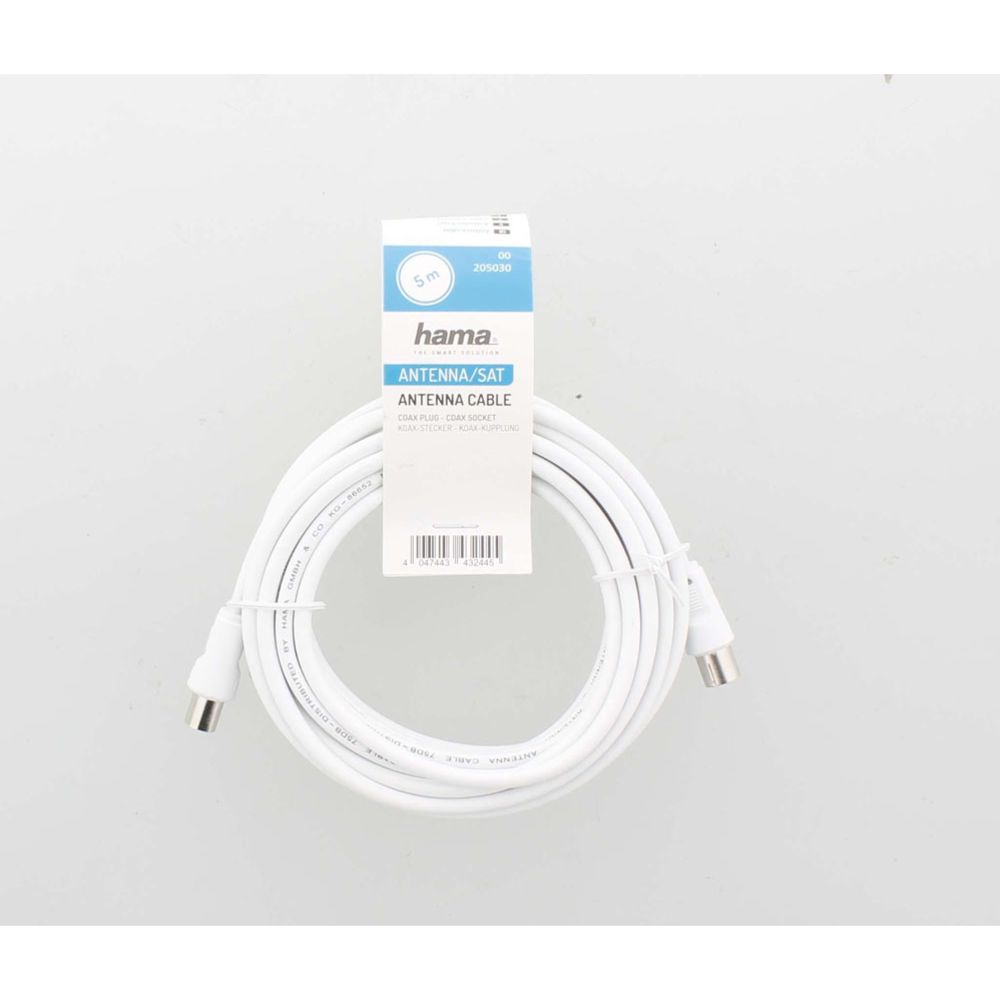Hama Antennikaapeli Coax uros/Coax naaras, 5,0 m, 75 dB
