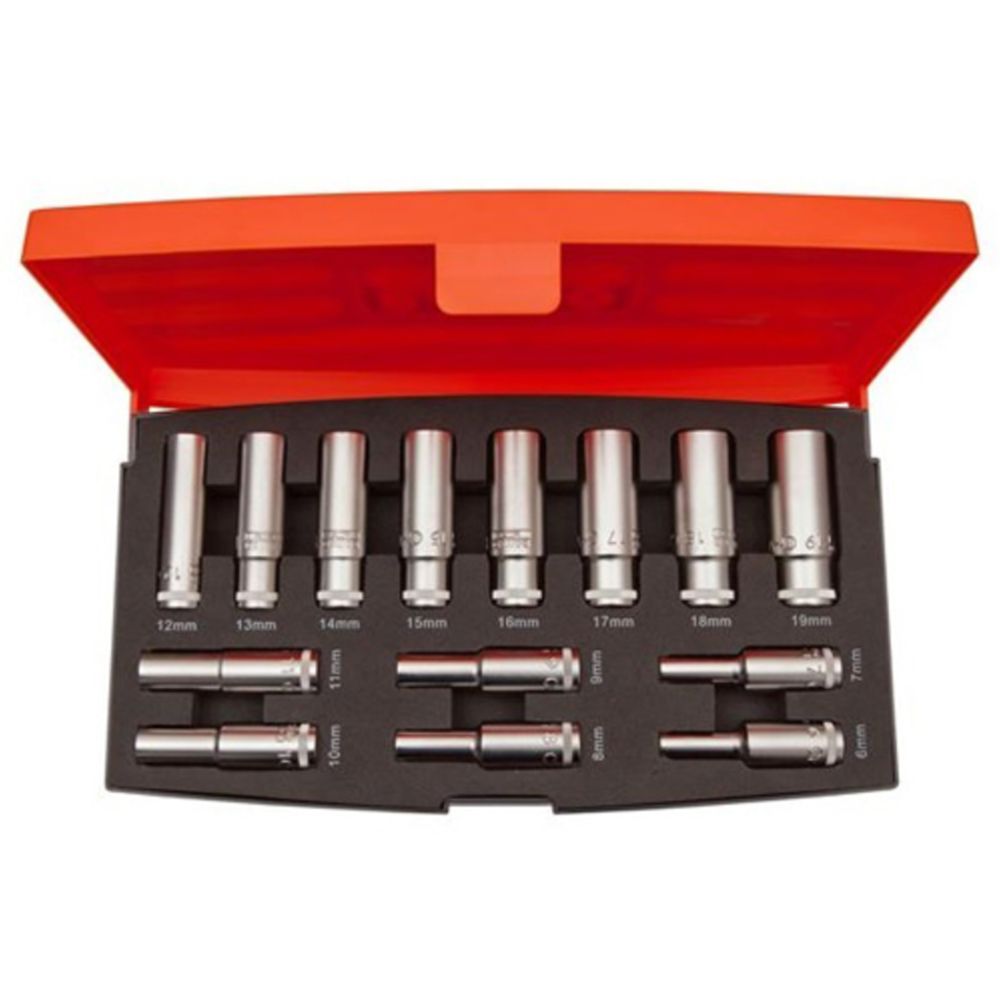 Bahco S1214L hylssats lång 3/8'' 6–19 mm