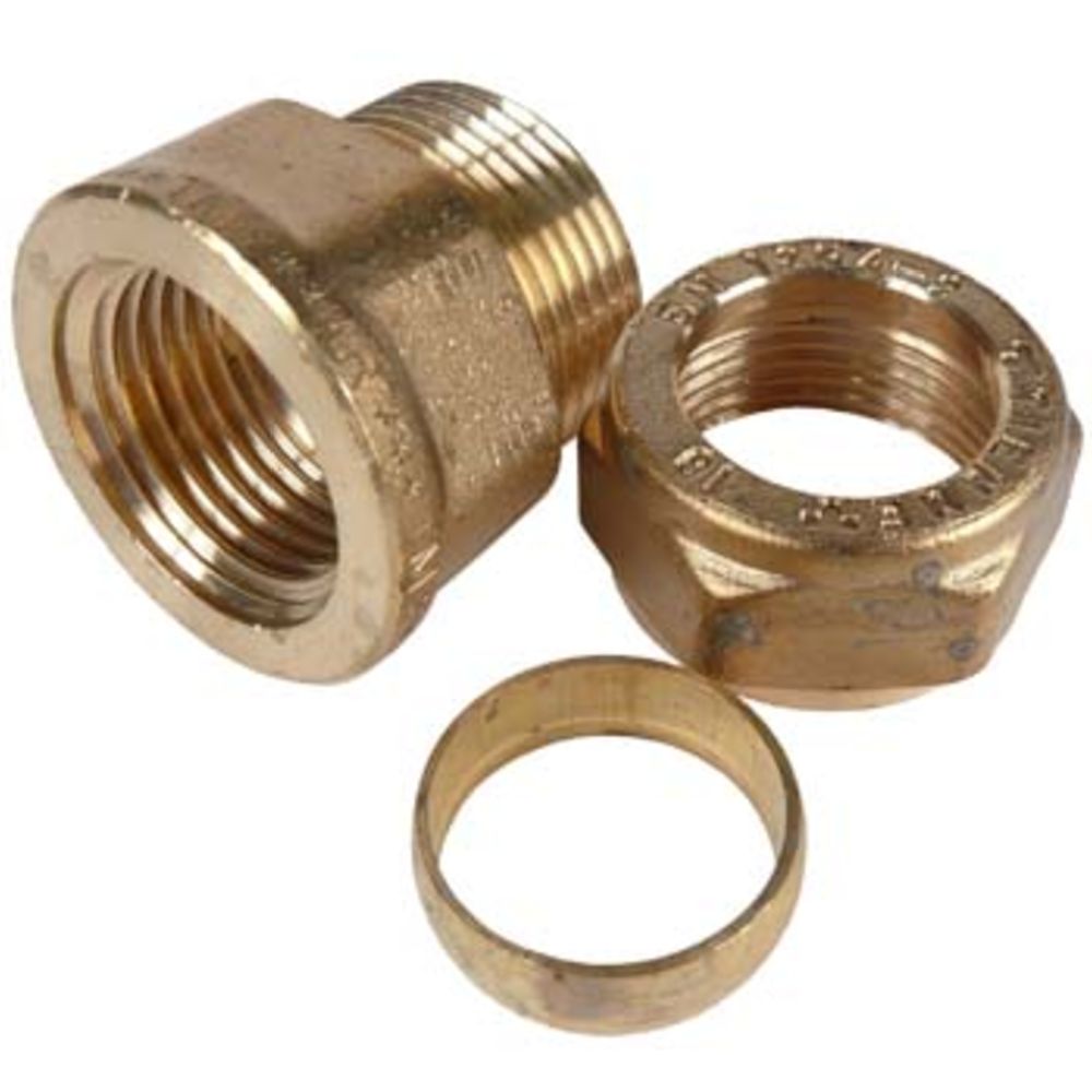 Klämringskoppling 1/2" invändig gänga x 18 mm