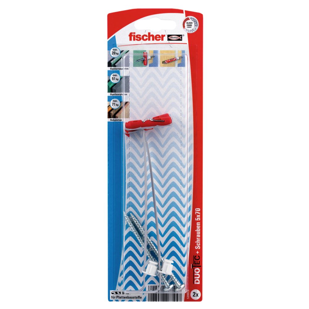 Fischer Duotec gipsskivplugg med skruv 2 st.