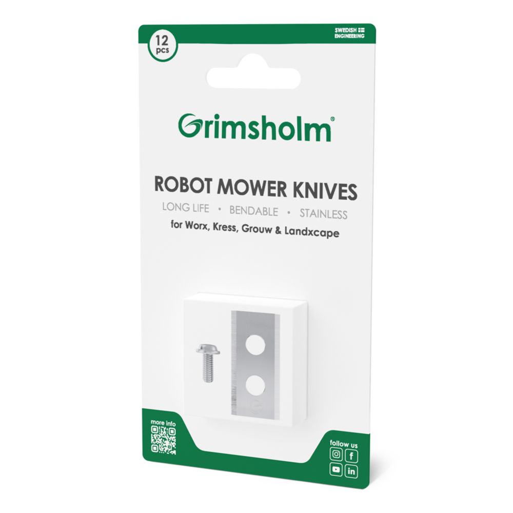 Grimsholm Green kniv till robotgräsklippare Worx Landroid/Grouw, 12 st.