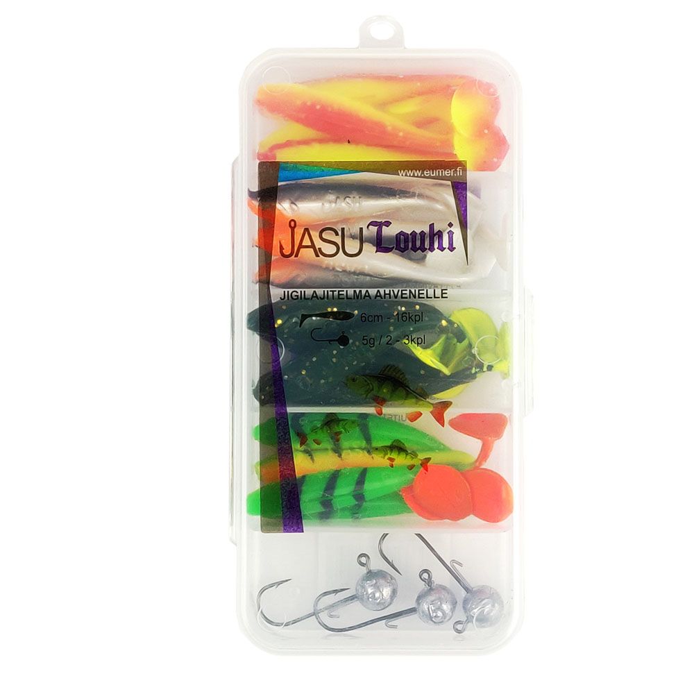 Jasu Louhi kalajigilajitelma 6cm 16kpl + jigipäät