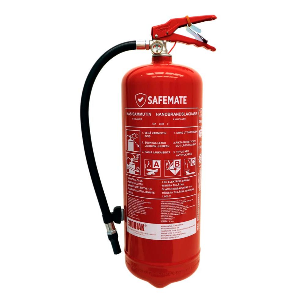 SafeMate jauhesammutin 6 kg 55A/233B/C