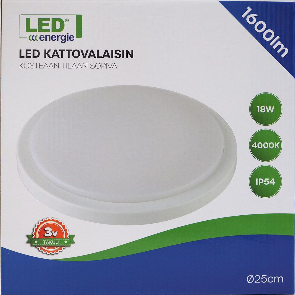 Led Energie LED-plafond 18W 4000K 1600 lm IP54