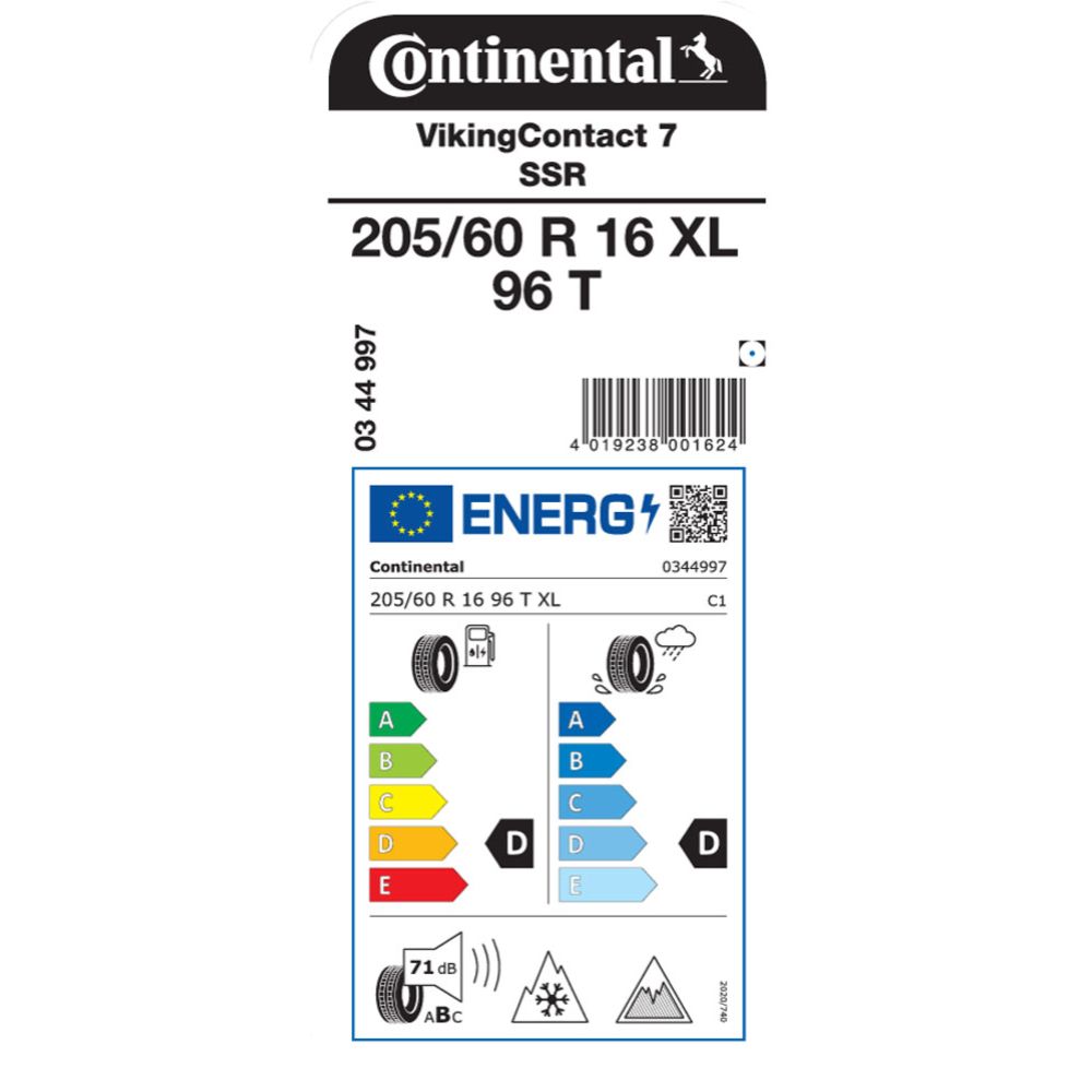 Continental VikingContact 7 205/60 R16 96T XL SSR kitkarengas