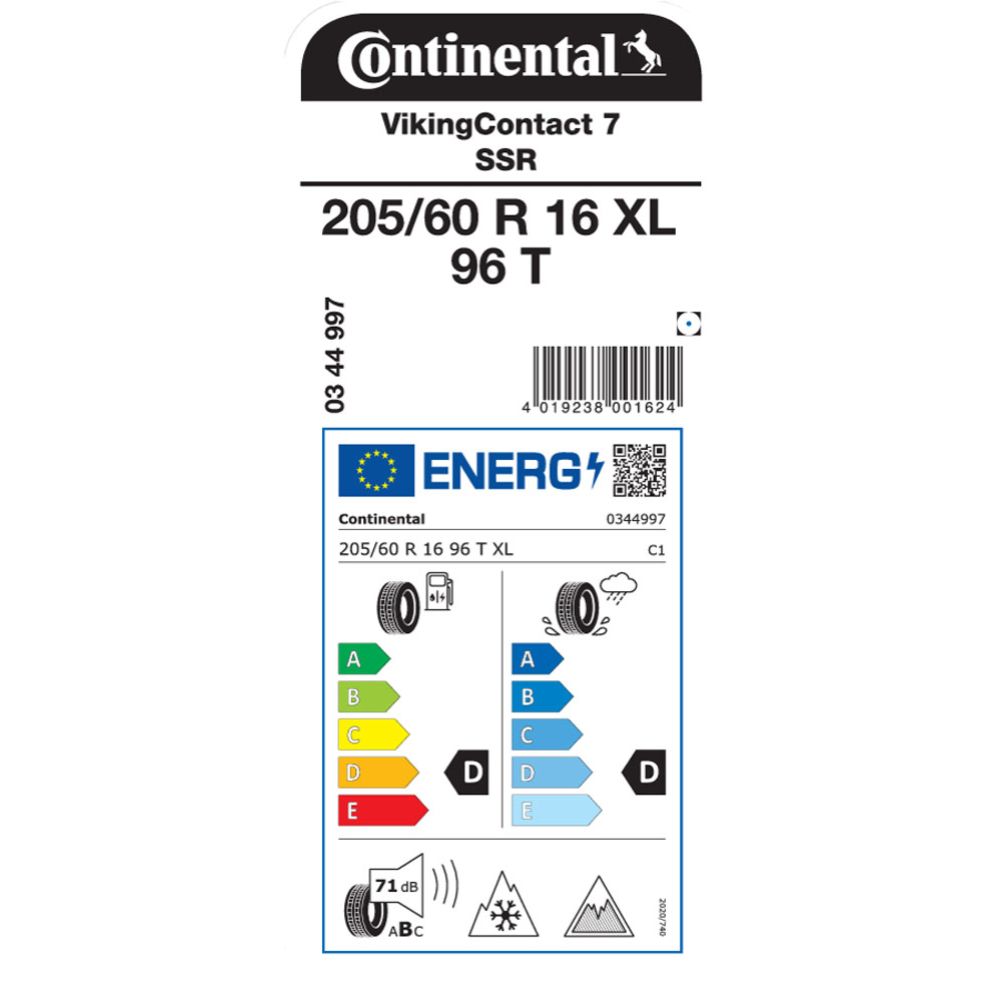 Continental VikingContact 7 205/60 R16 96T XL SSR kitkarengas