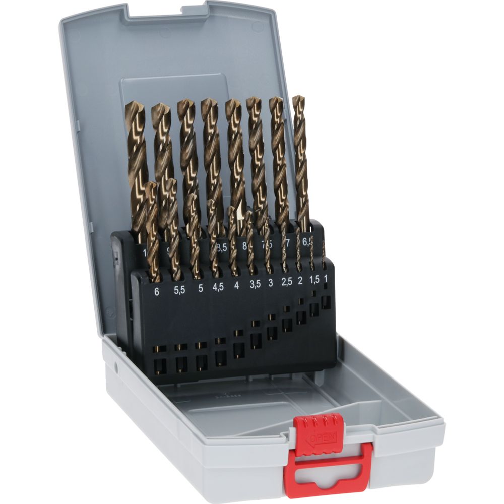 Bosch ProBox metallborrsats 1-10 mm DIN 338 HSS-Co 19 delar