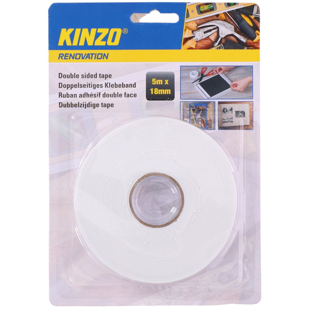 Kinzo dubbelhäftande tejp 18 mm 5 m