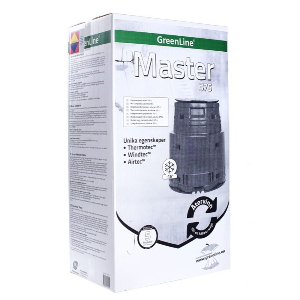 Greenline Master lämpökompostori 375 l musta