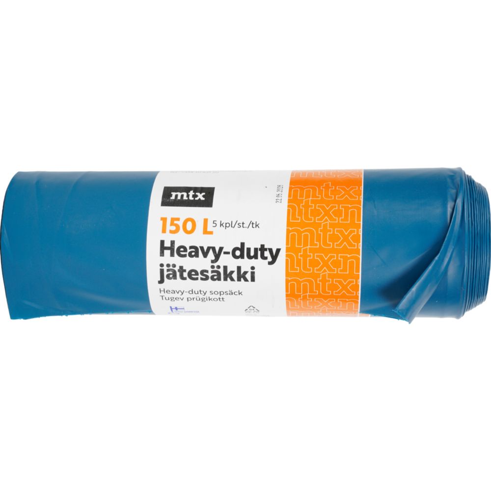 MTX Heavy-duty jätesäkki 150 l, sininen 5 kpl