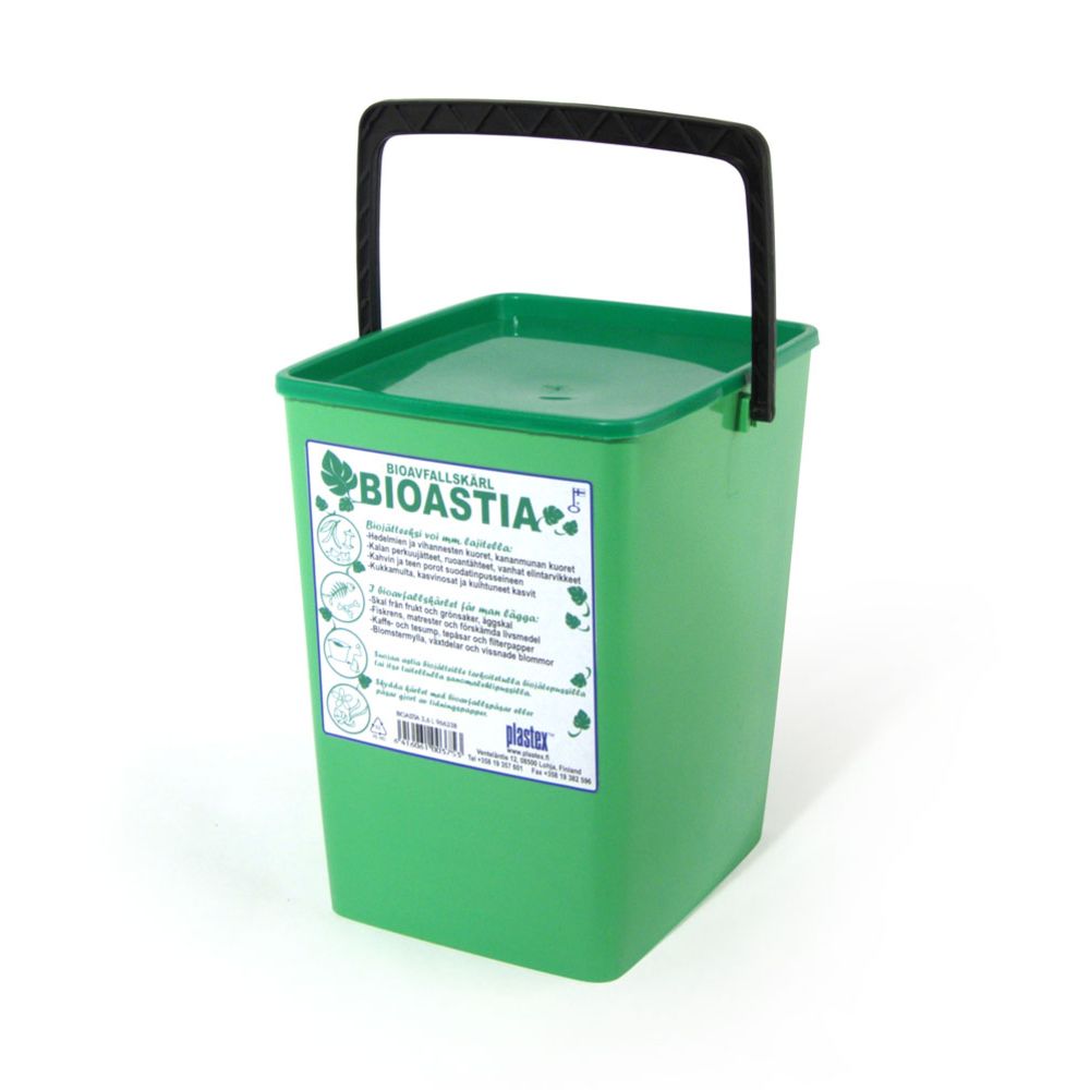 Plastex bioavfallsbehållare med lock 3,6 l