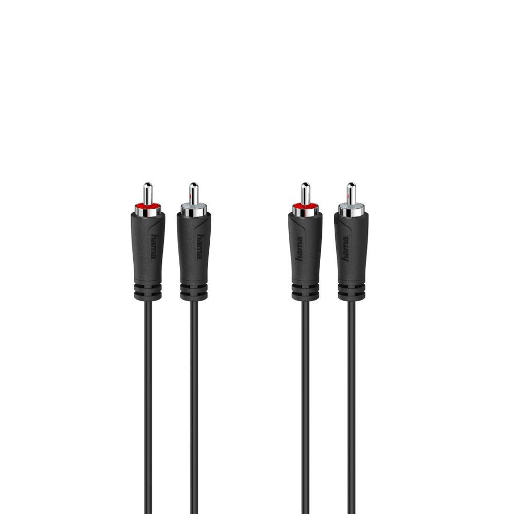Hama audiokaapeli, 2 x RCA uros - 2 x RCA uros, 5,0 m