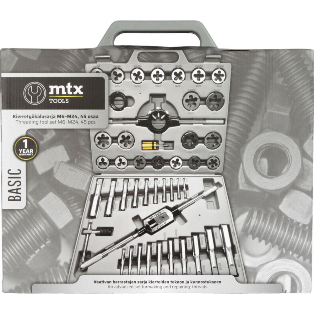 MTX Tools Basic kierretyökalusarja M6 - M24, 45 osaa