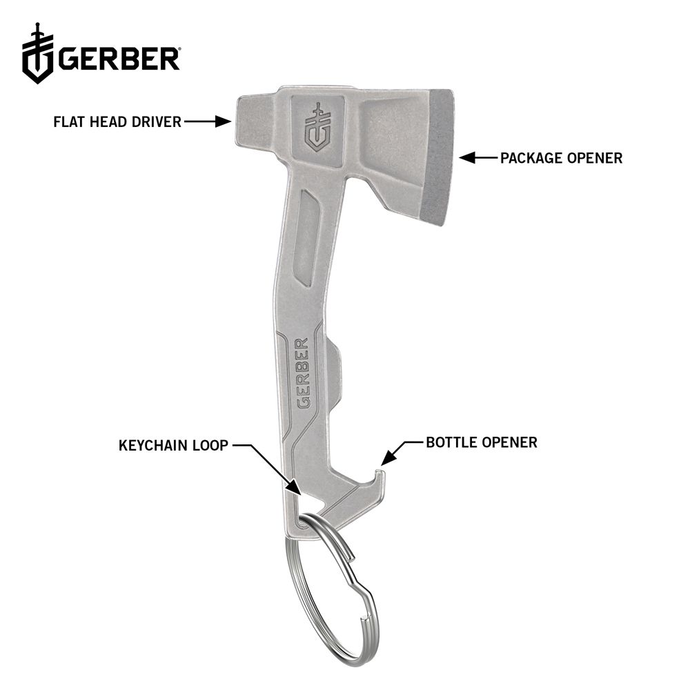 Gerber Hatchet multiverktyg med nyckelring silver