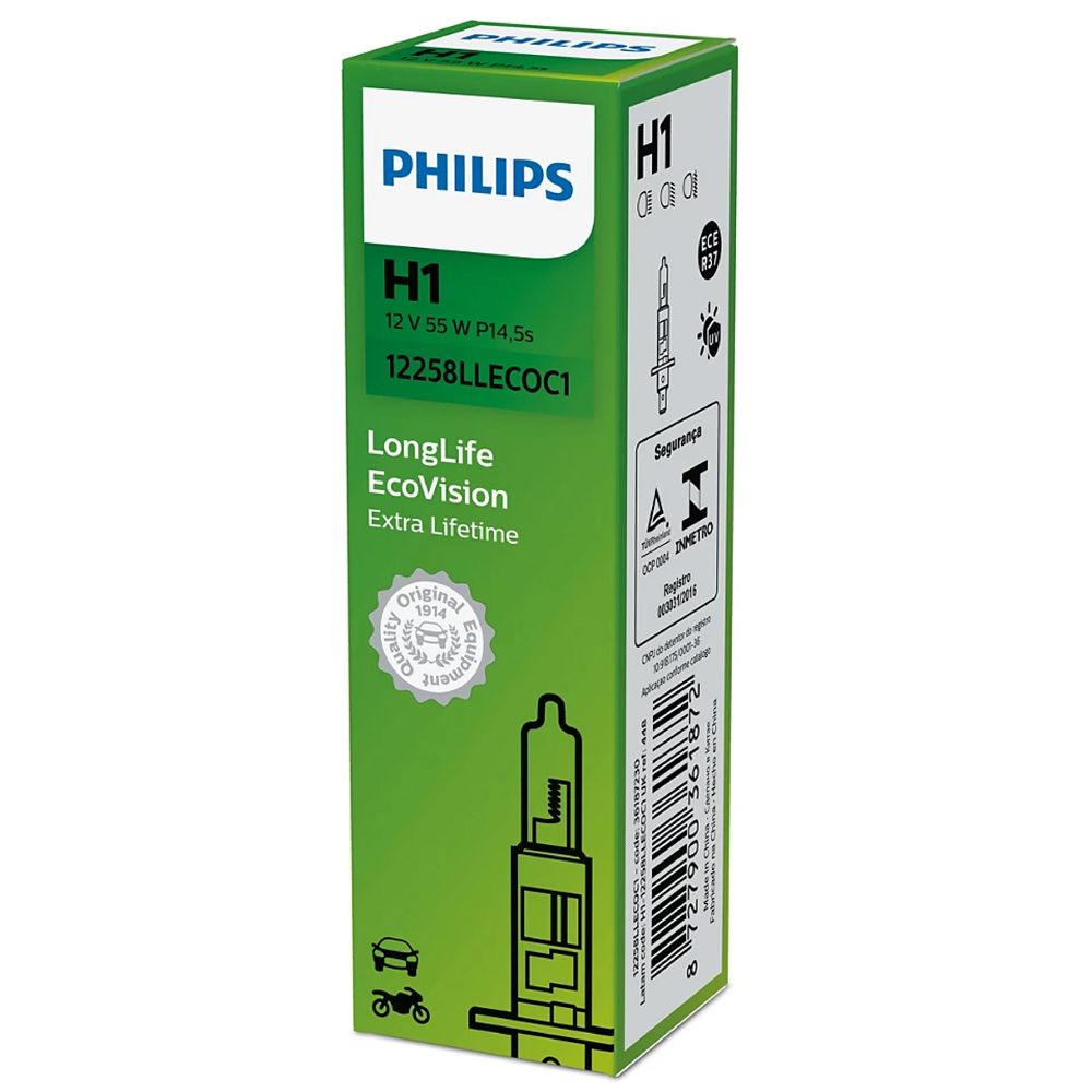 Philips LongLife EcoVision H1-autopirn, 12 V, 55 W