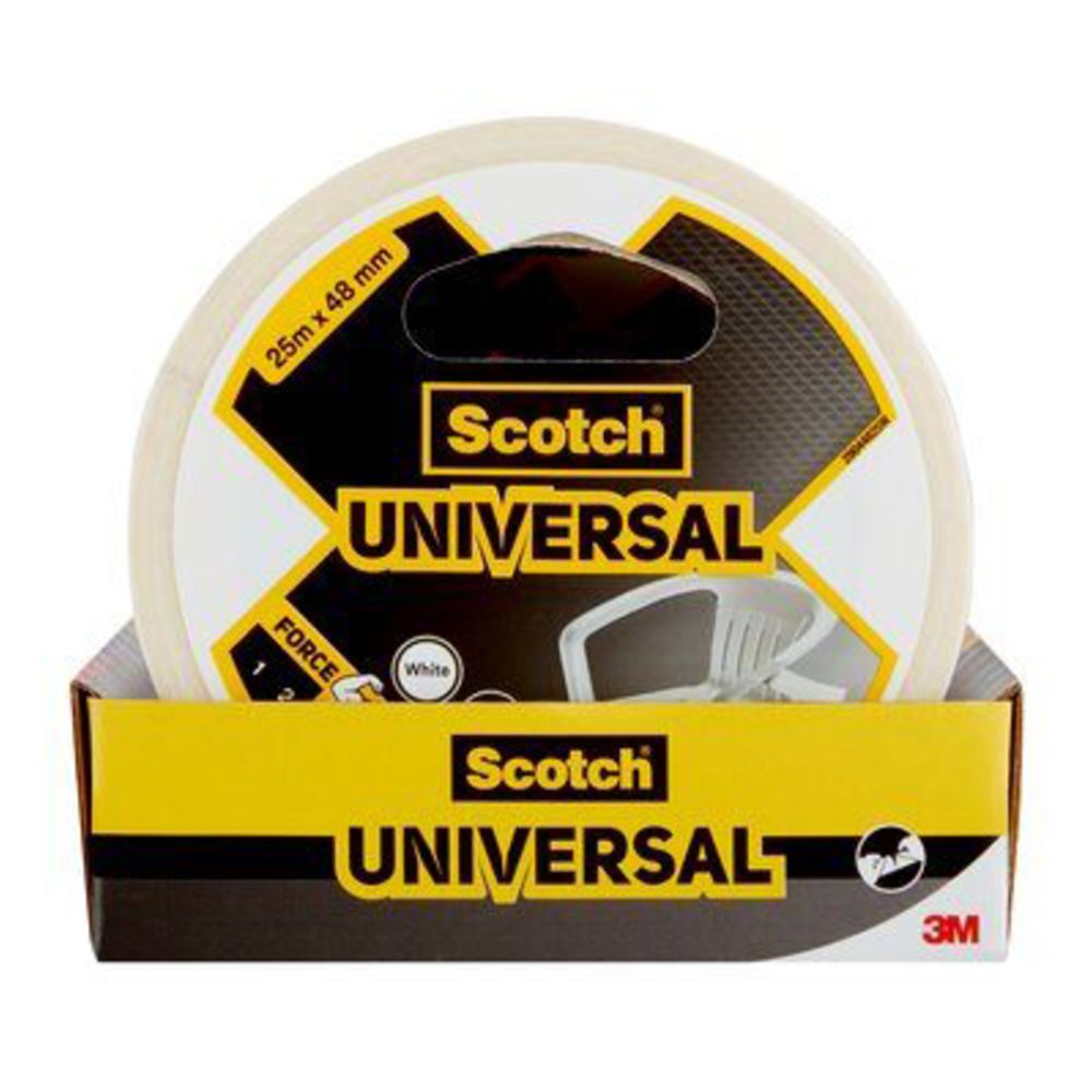 Scotch® Universal niiskuskindel teip valge 25 m x 48 mm