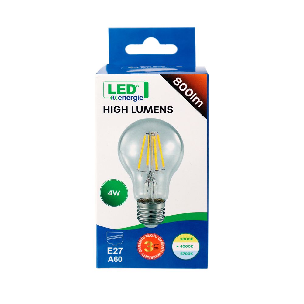 Led Energie Vakiokupulamppu 4W 4000K 800lm E27