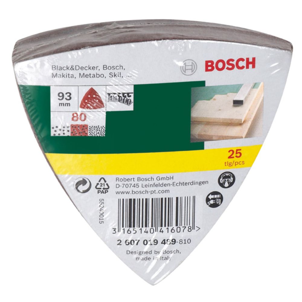 Bosch kolmiohiomapaperi 93 mm G80 25 kpl