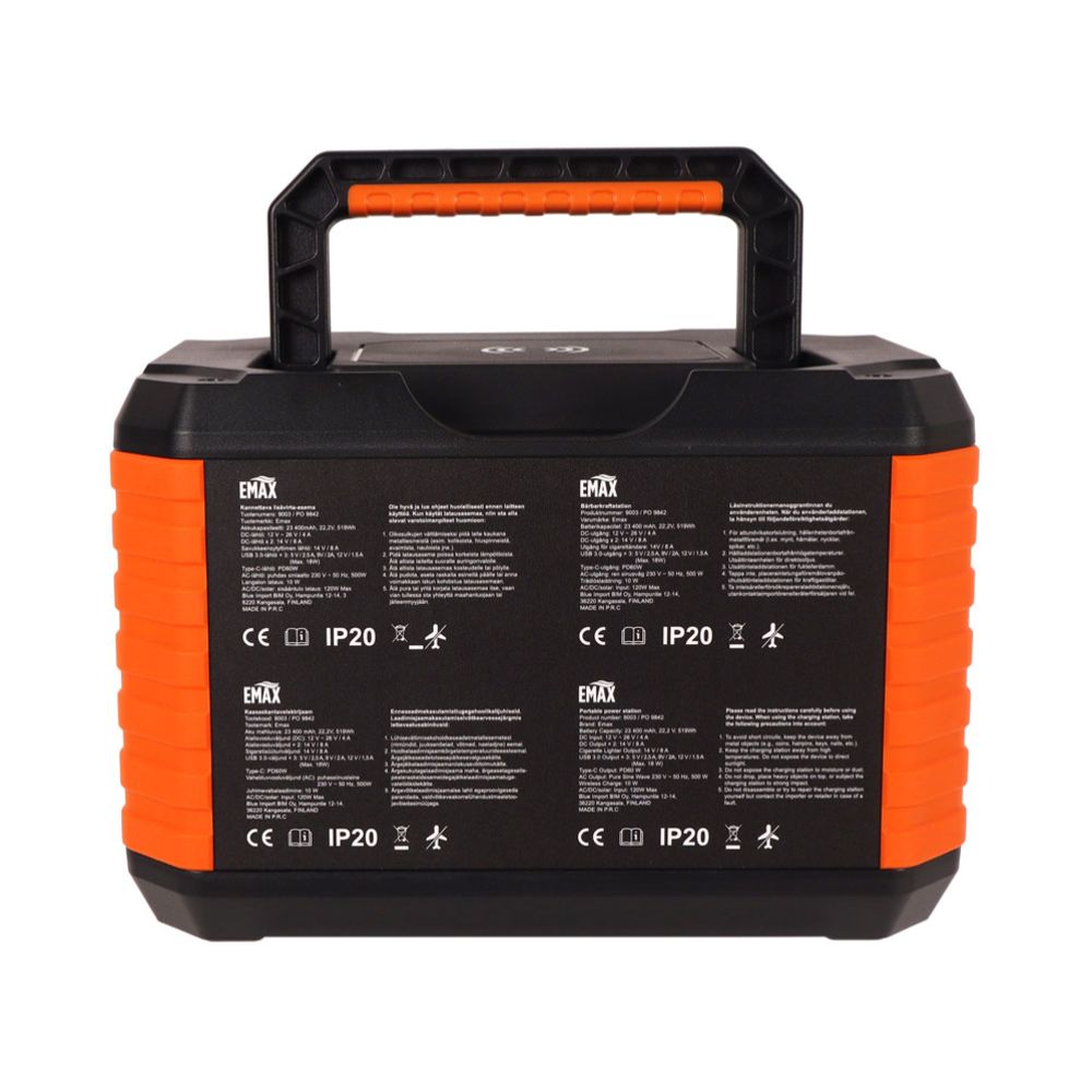Emax portabel laddningsstation 500 W 519 Wh