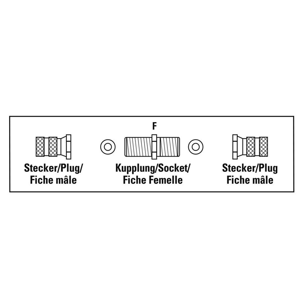 Hama Antenniliitinsarja SAT, 2 x F-liitin uros, 1 x F-liitin naaras - F-liitin naaras