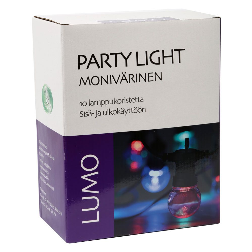 Lumo Party light 10-osainen moniväri valosarja IP44