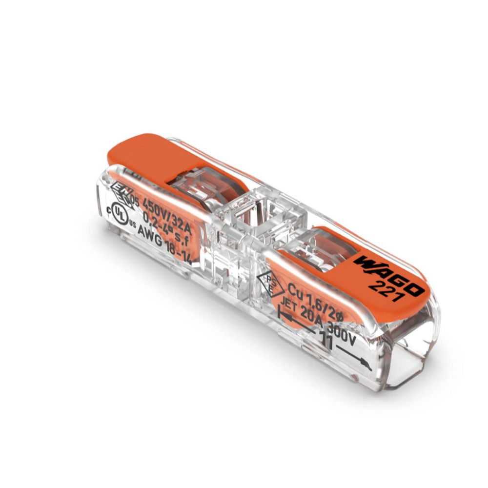 Wago 1-napainen vipuliitin 0,2-4 mm² 12 kpl