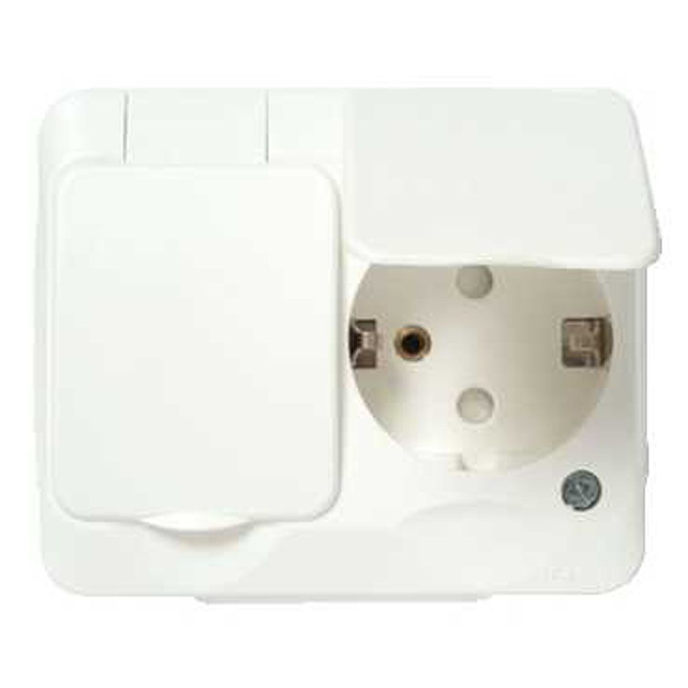 Schneider Electric 2-osainen pintapistorasia IP44